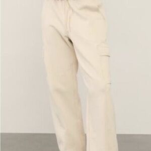 New w Tags Athleta Cream Cargo Joggers Forever Fleece Tall